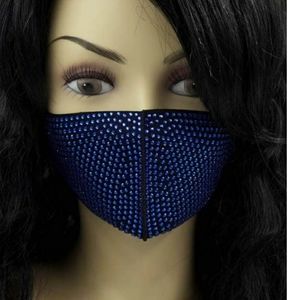 Sapphire blue w sapphire blue stones face mask